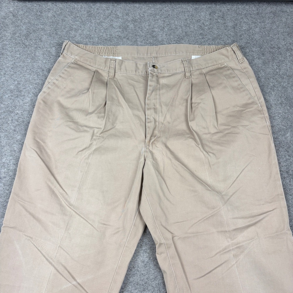 Timber Creek by Wrangler Chino Pants Mens 38x30 Tan Pleated Front Khaki Outdoors